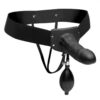 Master Series Pumper Inflatable Hollow Strap-On - Black