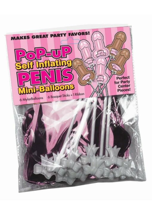 Little Genie Pop-Up Self Inflating Penis Mini-Balloons (6 per pack)