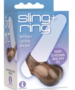 The 9`s - Sling and Ring Cock Ring and Ball Sling - Smoke