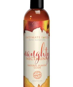 Intimate Earth Natural Flavors Glide Lubricant Naughty Peaches 4oz
