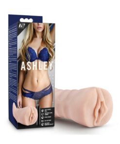 M for Men Ashley Vibrating Masturbator with Bullet - Pussy - Vanilla
