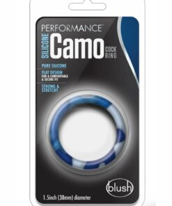 Performance Silicone Camo Cock Ring - Blue Camouflage