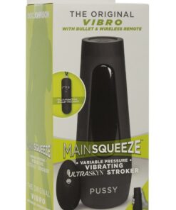Main Squeeze The Original Vibro Ultraskyn Vibrating Masturbator with Bullet and Remote Control - Pussy - Vanilla