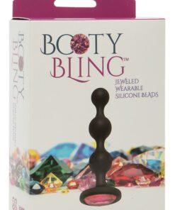 Booty Bling Jeweled Silicone Anal Beads - Pink