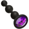 Booty Bling Jeweled Silicone Anal Beads - Purple
