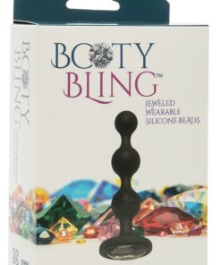 Booty Bling Jeweled Silicone Anal Beads - Silver