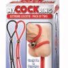 My Cockring Extreme Cocktie Adjustable Cock Ring (2 Per Pack) - Black/Red