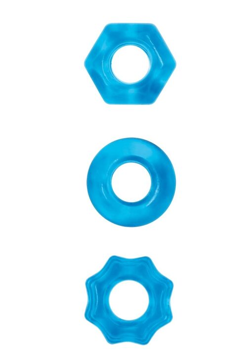 Renegade Chubbies Super Stretchable Cock Rings (Set of 3) - Blue
