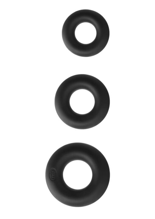 Renegade Super Soft Silicone Power Rings Cock Rings (Set of 3) - Black