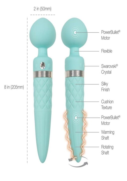 Pillow Talk Sultry Warming Wand Massager - Teal