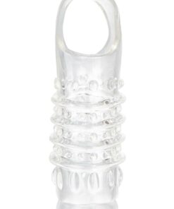 Stimulation Enhancer Textured Penis Sleeve 4.25in - Clear