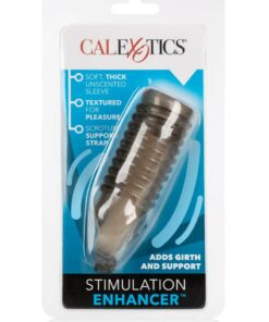 Stimulation Enhancer Textured Penis Sleeve 4.25in - Smoke