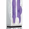 Thick and Thrust Bunny Rechargeable Silicone Rabbit Vibrator with Length Thrusting and Girth Expanding Action - Lavender