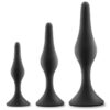 Luxe Beginner Silicone Butt Plug Kit 3 Sizes 3 Sizes - Black
