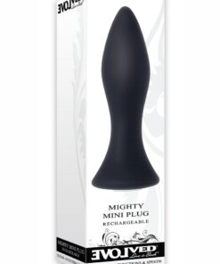 Mighty Mini Rechargeable Silicone Anal Plug with 20 Functions and Speeds - Black