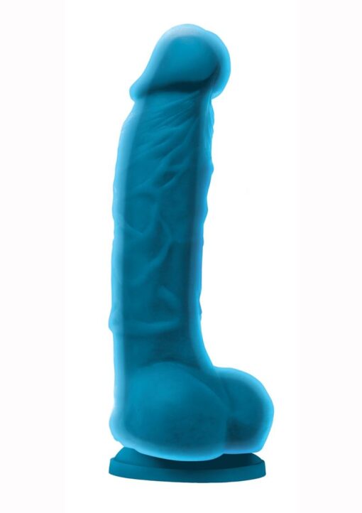 Colours Dual Density Silicone Dildo 5in - Blue
