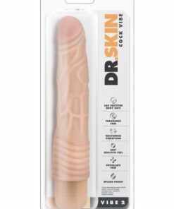 Dr. Skin Cock Vibe 2 Vibrating Dildo 9in - Vanilla