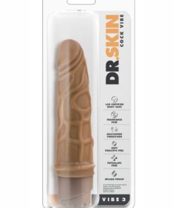 Dr. Skin Cock Vibe 3 Vibrating Dildo 7.25in - Caramel