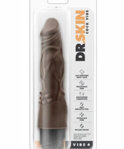 Dr. Skin Cock Vibe 4 Vibrating Dildo 8in - Chocolate