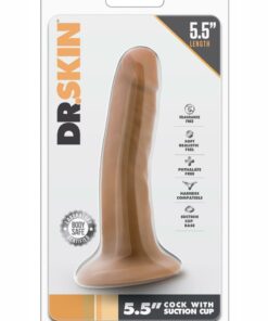 Dr. Skin Cock Dildo with Suction Cup 5.5in - Caramel