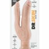 Dr. Skin Cock Vibe Dual Penetrating Vibrating Dildo 7in - Vanilla