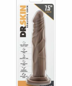 Dr. Skin Realistic Cock Basic 7.5 Dildo 7.5in - Chocolate