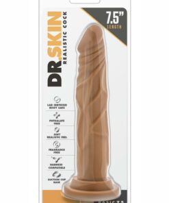 Dr. Skin Realistic Cock Basic 7.5 Dildo 7.5in - Caramel