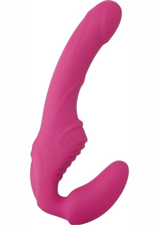 Adam and Eve Eve`s Rechargeable Silicone Dual Vibrating Strapless Strap-On - Pink