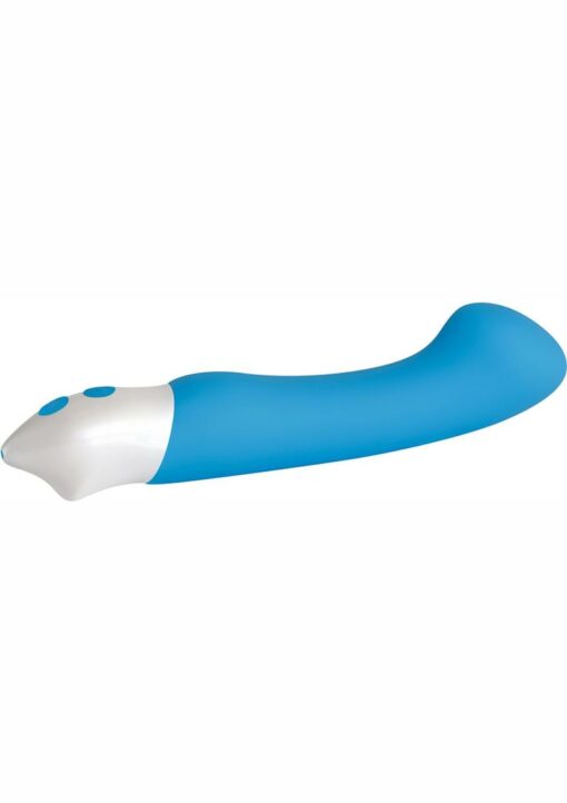 Tempest G Rechargeable Smooth Silicone G-Spot Vibrator - Blue and White
