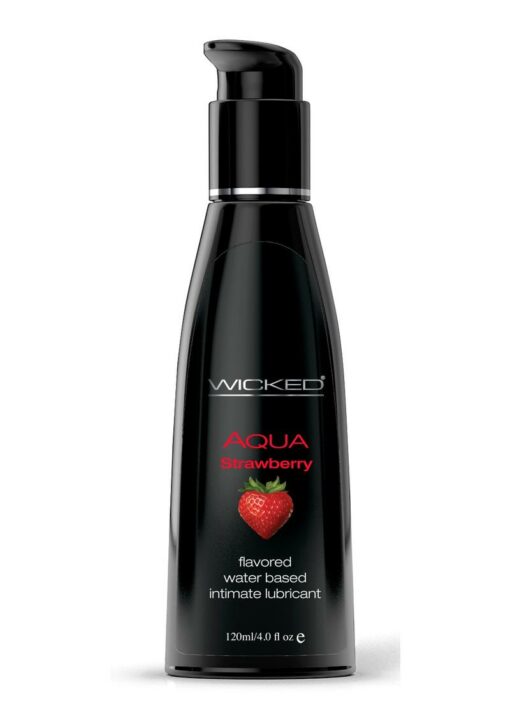 Wicked Aqua Water Based Flavored Lubricant Strawberry 4oz