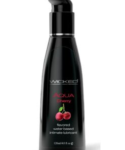 Wicked Aqua Water Based Flavored Lubricant Cherry 4oz