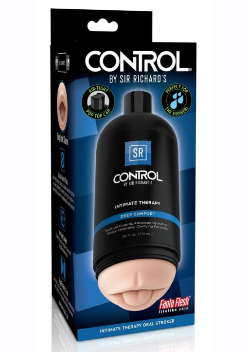 Sir Richard`s Control Intimate Therapy-Deep Comfort Masturbator - Oral - Black/Vanilla