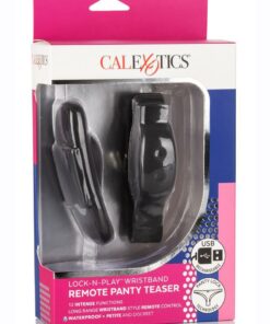 Lock-N-Play Wristband Remote Panty Vibe Tease Massager Silicone - Black