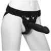 Body Extensions Be Risque Silicone Strap-on Rechargeable Vibrating Harness with Dildo and Remote 8in (2 piece kit) - Black