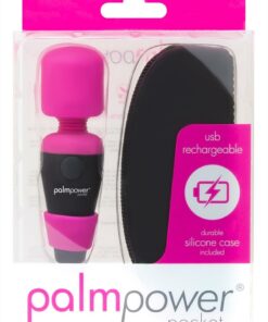 PalmPower Pocket Silicone Rechargeable Mini Wand Massager - Pink