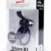 Charged Ohare XL Silicone USB Rechargeable Wearable Rabbit Vibrating Cock Ring - Black (Individual)