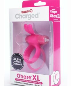 Charged Ohare XL Silicone USB Rechargeable Wearable Rabbit Vibrating Cock Ring Pink (Individual)