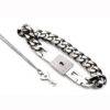 Master Series Chained Locking Bracelet and Key Necklace - Silver