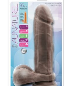 Au Naturel Dildo with Suction Cup 9in - Chocolate