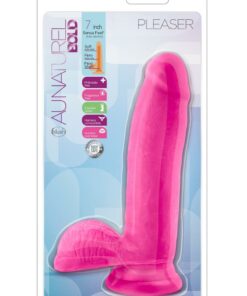 Au Naturel Bold Pleaser Dildo with Suction Cup 7in - Pink