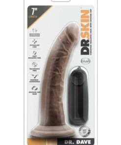 Dr. Skin Dr. Dave Vibrating Dildo with Suction Cup 7in - Chocolate
