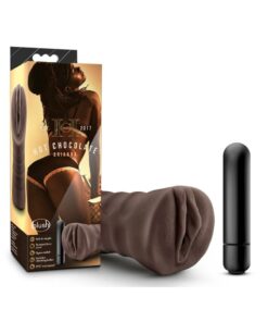 Hot Chocolate Brianna Vibrating Masturbator with Bullet - Pussy - Chocolate
