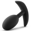 Luxe Wearable Vibra Slim Plug Silicone Butt Plug - Medium - Black