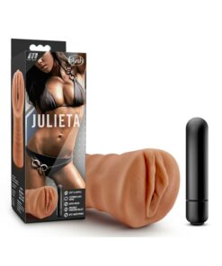 M for Men Julieta Vibrating Masturbator with Bullet - Pussy - Caramel