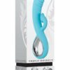 Triple Infinity Rechargeable Silicone Heated Dual Vibrator with Clitoral Suction Stimulator - Aqua