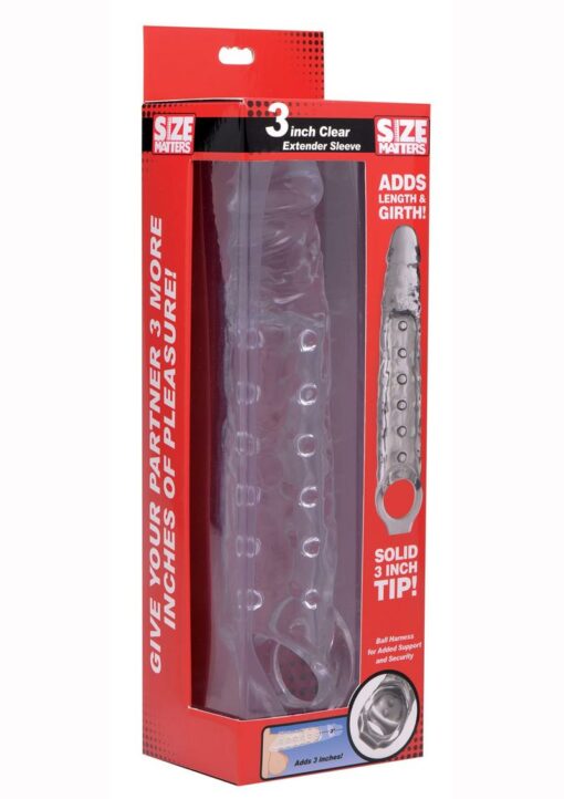 Size Matters Penis Extender Sleeve 3in - Clear