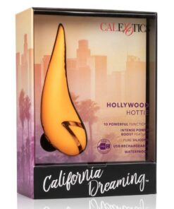 California Dreaming Hollywood Hottie Rechargeable Silicone Compact Vibrator - Orange