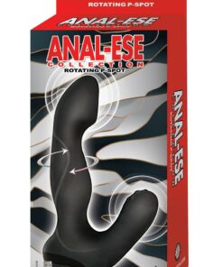 Anal-Ese Collection Rotating P-Spot Silicone Rechargeable Vibrator - Black