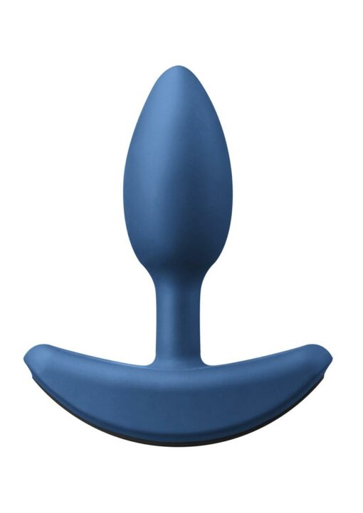 Renegade Rechargeable Silicone Vibrating Heavyweight Anal Plug - Small - Blue