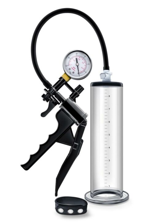 Performance VX8 Premium Penis Pump System with Silicone Cock Strap 9in - Clear